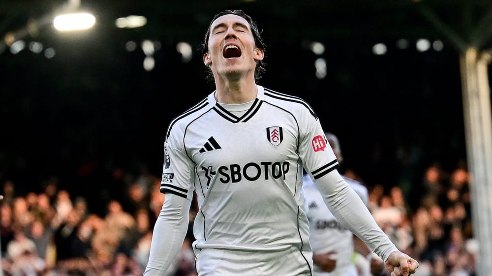 GOAL Fulham forward Harry Wilson (8) scores a goal and celebrates 2-1 during the Premier League match between Fulham and Burnley at Craven Cottage, London, UK on 21 March 2026.