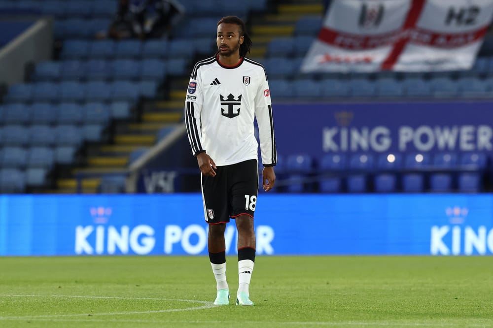 Fulham U21 forward Jonah Kusi-Asare during the EFL Trophy match between Leicester City and U21 Fulham at the King Power Stadium, Leicester, UK on 22 September 2026.