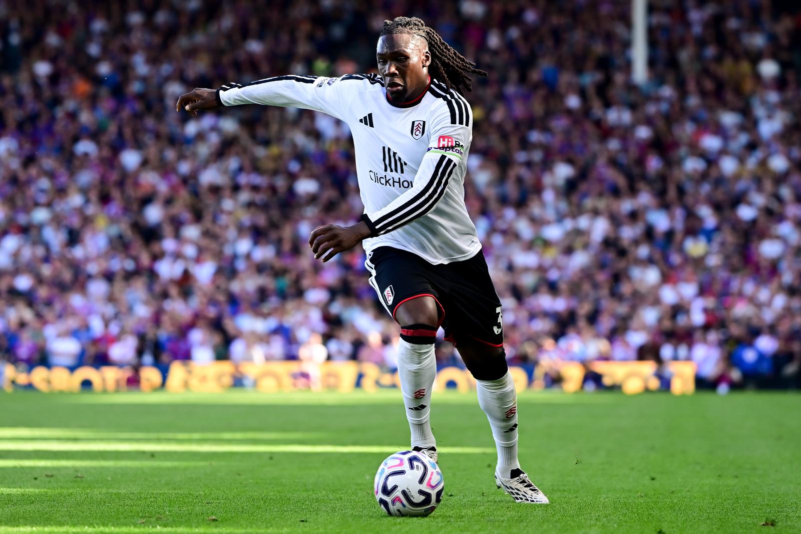 Fulham defender Calvin Bassey (3) on the ball during the Premier League match between Fulham and Crystal Palace at Craven Cottage, London, UK on 5 September 2026.