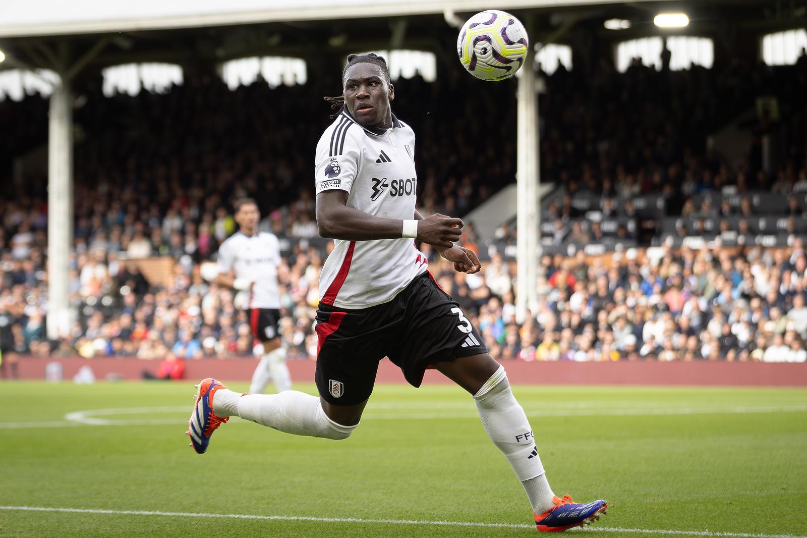 Fulham defender Calvin Bassey (3) during the Premier League match between Fulham and Leicester City at Craven Cottage, London, England on 24 August 2024.