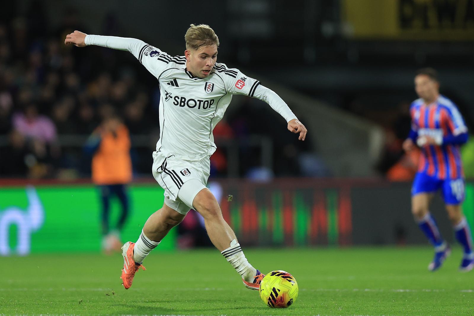 Fulham midfielder Emile Smith Rowe (32) during the Premier League match between Crystal Palace and Fulham at Selhurst Park, London, UK on 1 January 2026.