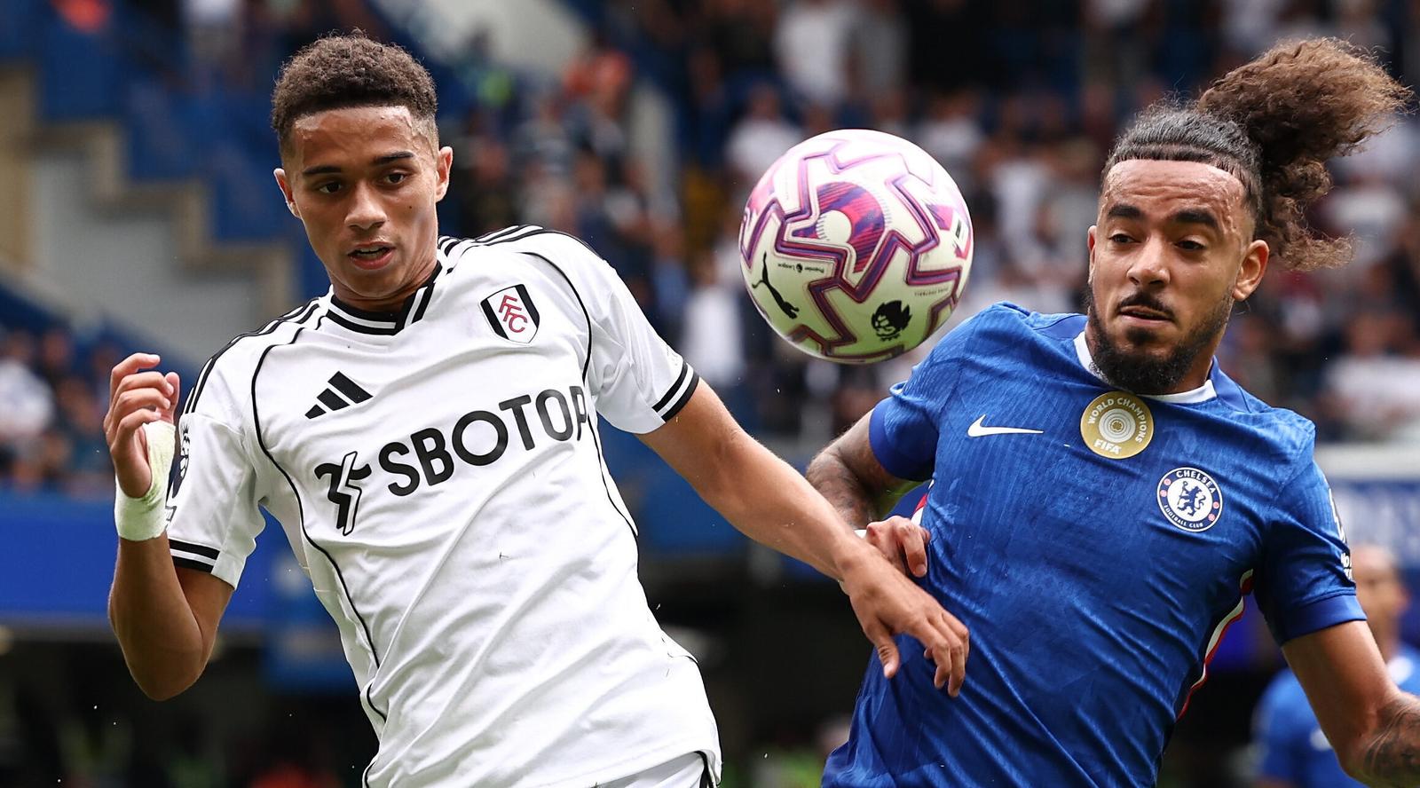 Joshua King of Fulham and Malo Gusto of Chelsea during the Premier League match between Chelsea and Fulham at Stamford Bridge, London, England on 30 August 2025.